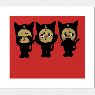 Three wise cats Posters and Art